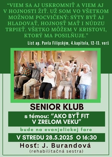 Senior klub MÁJ 2025